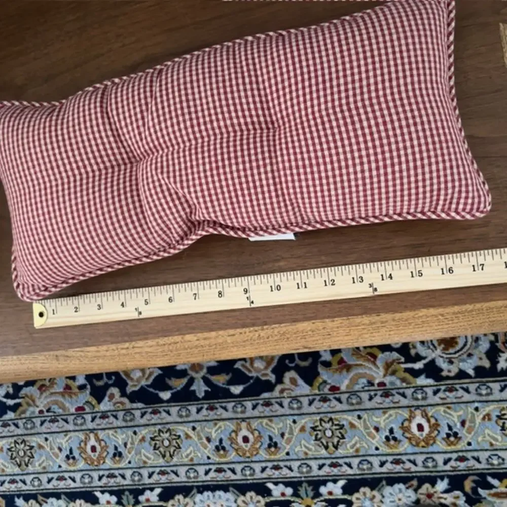 Waverly Red Gingham Lumbar Pillow Cottage Farmhouse Primitive Decor
